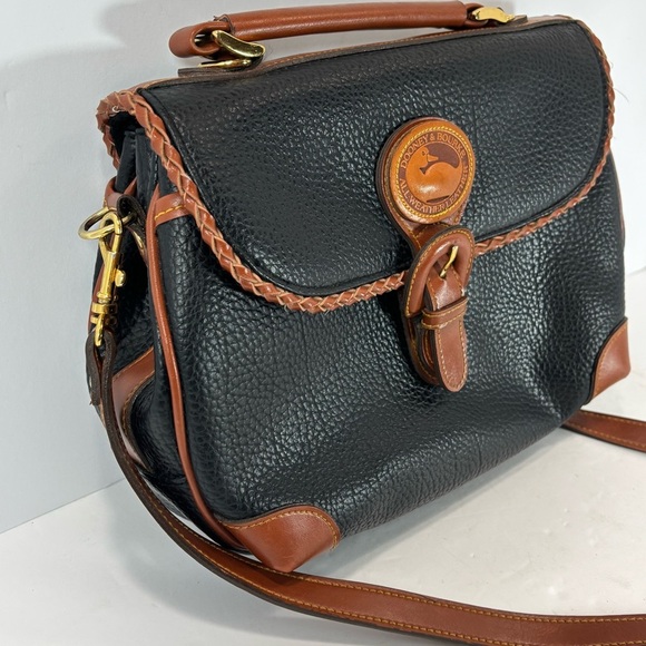 Vtg Dooney & Bourke Lot Of 2 Black/Brown All Weather Satchel Crossbody Leather - Picture 4 of 16